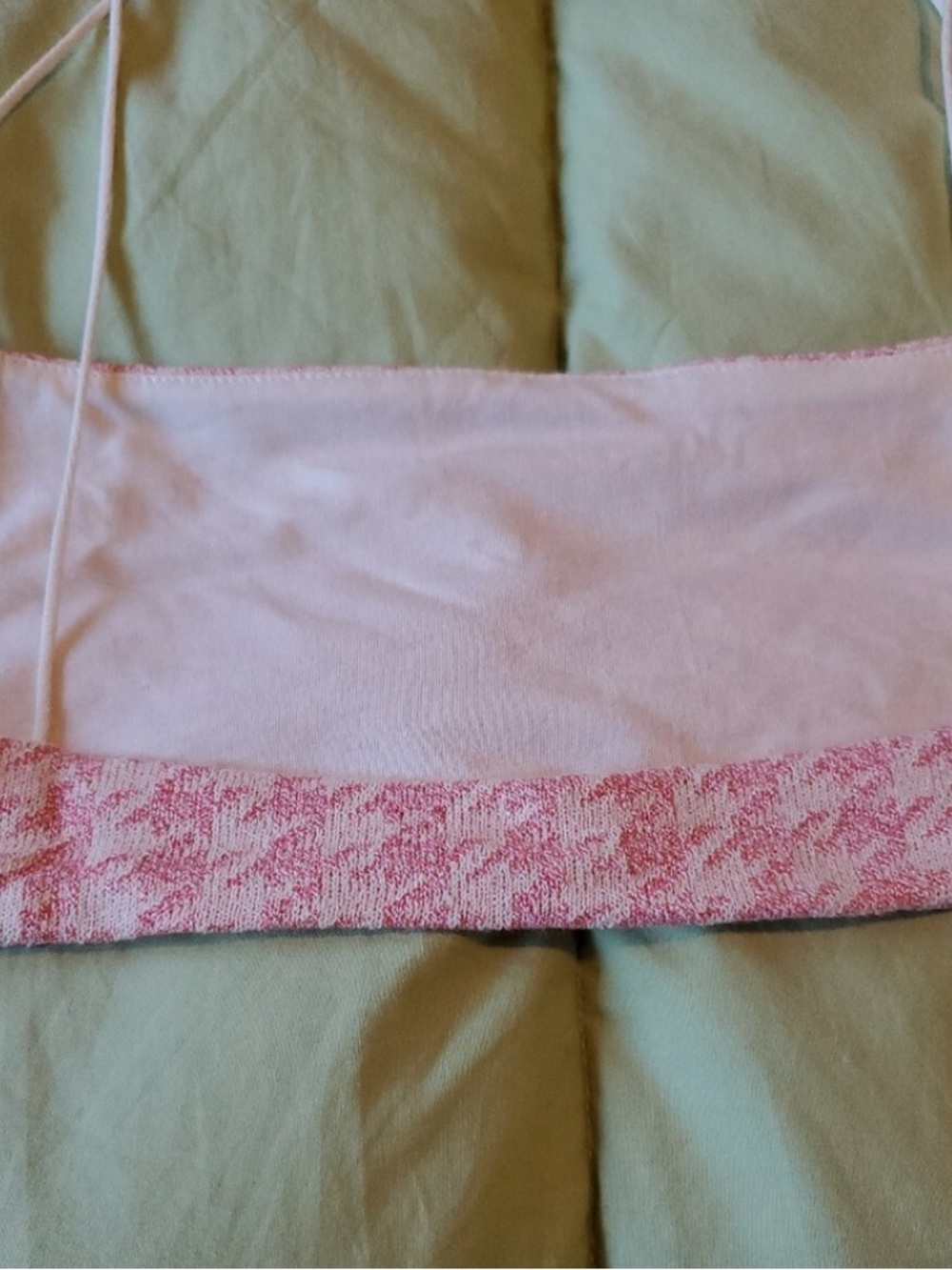 Zara Pink Houndstooth Crop Top | Built-In Bralette | Side Ties | Size Small - Picture 7 of 8